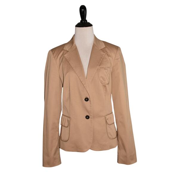 CORTEFIEL $128 Khaki Cotton StructuredTwo Button Blazer EU 44 / US 10 - Picture 1 of 3